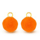 Pompom bedel met oog 10mm - Gold-neon orange